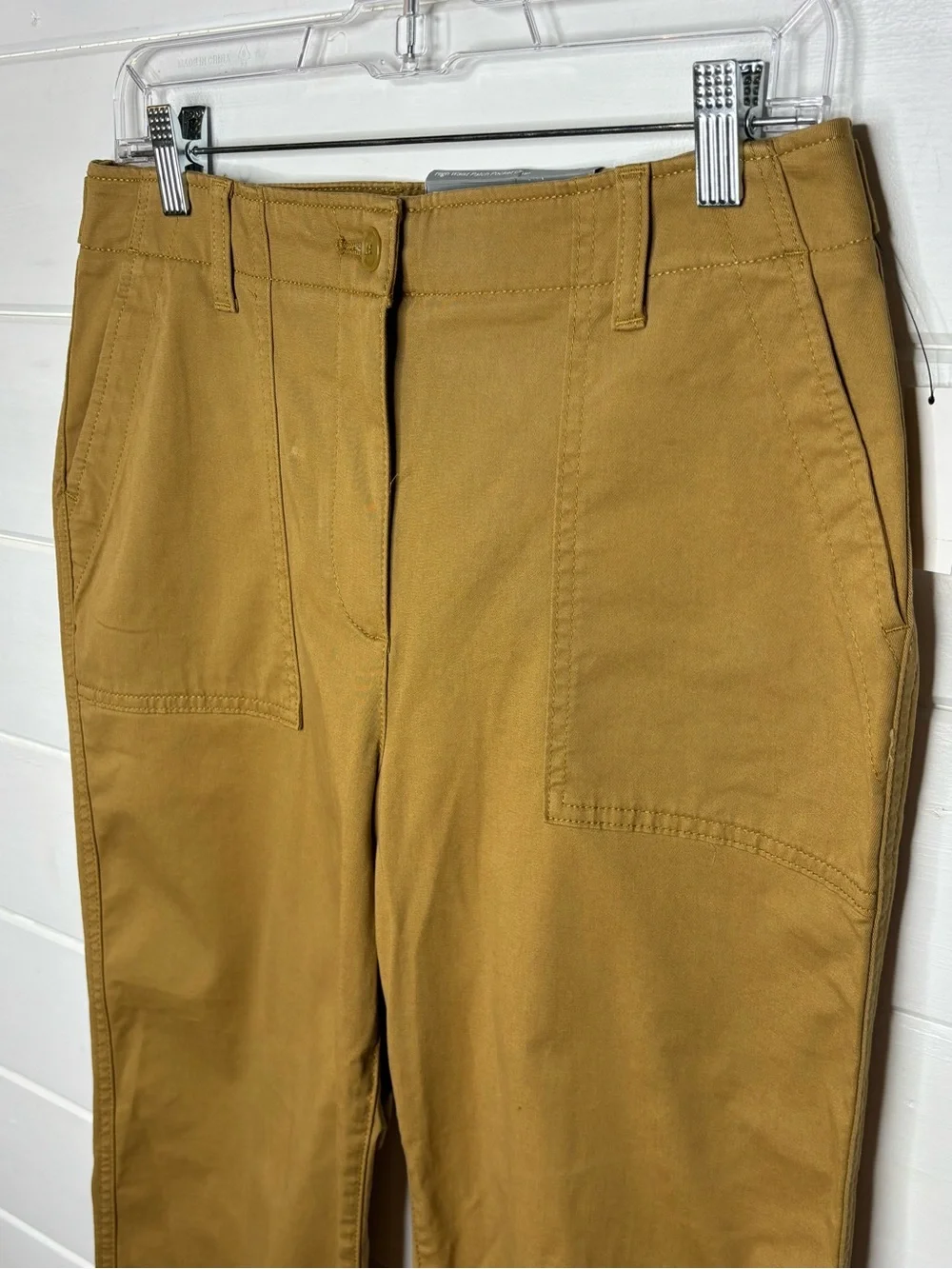 Talbots High Waist Patch Pocket Crop Pants 8P Petite Camel Brown NWT